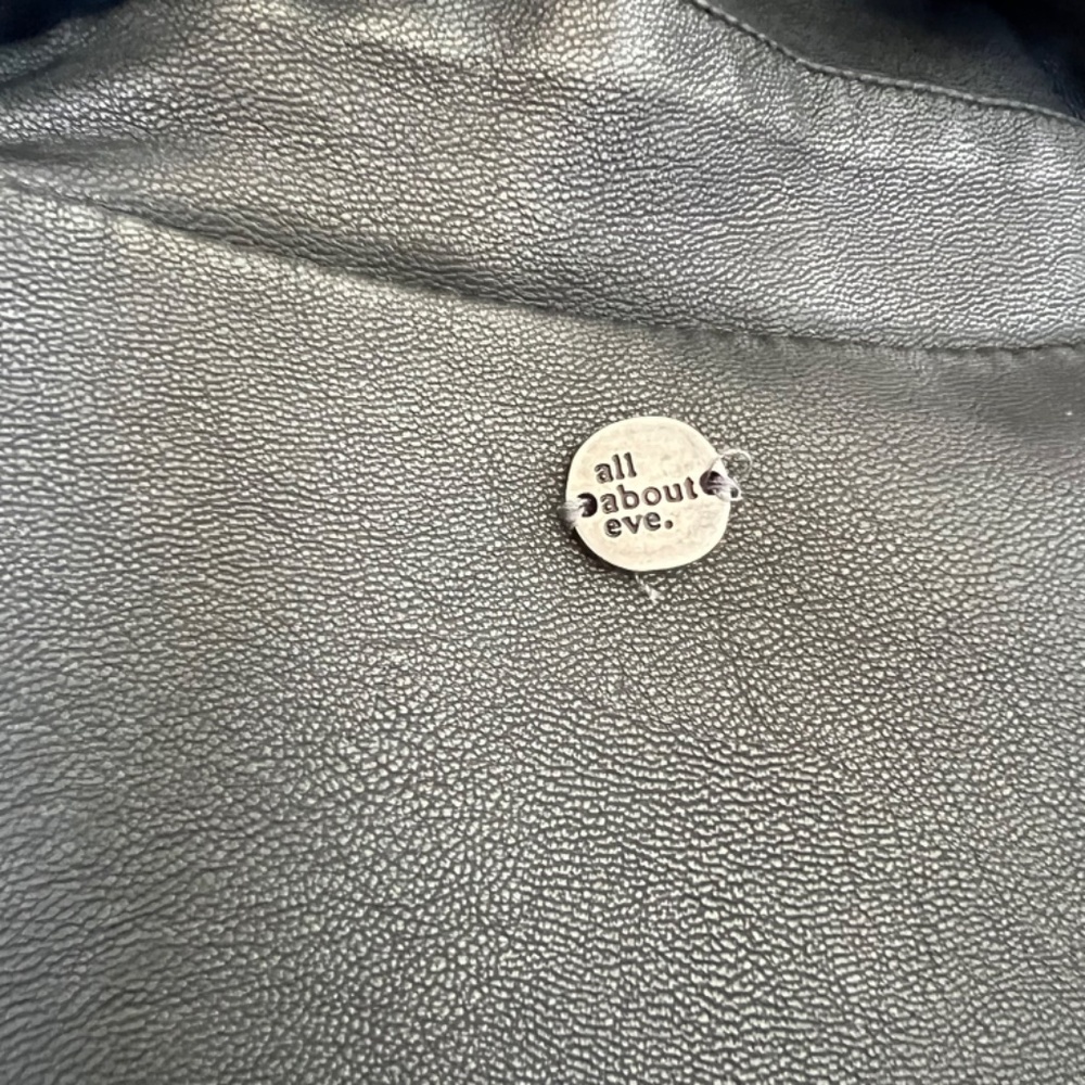 Vegan Faux Leather Moto Jacket Size 2 - Picture 10 of 13